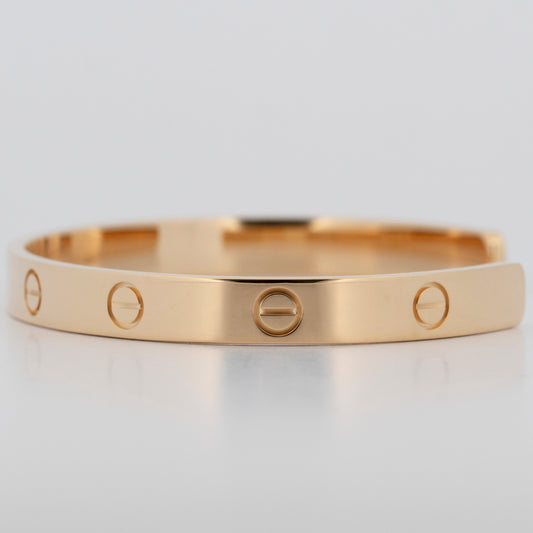 2015 PAPERS Cartier LOVE CUFF Bracelet Solid 18K Yellow Gold Size 19 AU 750 BOX