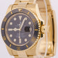 PAPERS Rolex Submariner Date BLACK 18K Yellow Gold Ceramic 40mm 116618 LN BOX