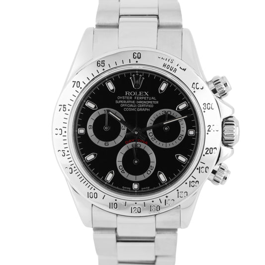 Rolex Daytona Cosmograph Stainless Steel Black 40mm 116520 Oyster Watch