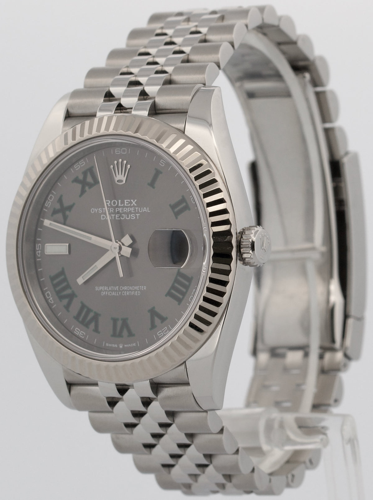 2019 Rolex DateJust 41 126334 Wimbledon 18K Steel Jubilee Fluted 41mm Box Papers