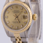 Ladies Rolex DateJust 26mm CHAMPAGNE DIAMOND 18K Yellow Gold Steel JUBILEE 69173