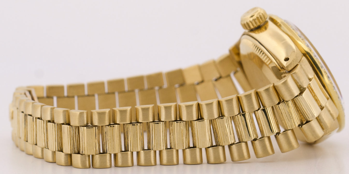 Rolex DateJust President 26mm CHAMPAGNE DIAMOND 18K Yellow Gold BARK 6917 BOX