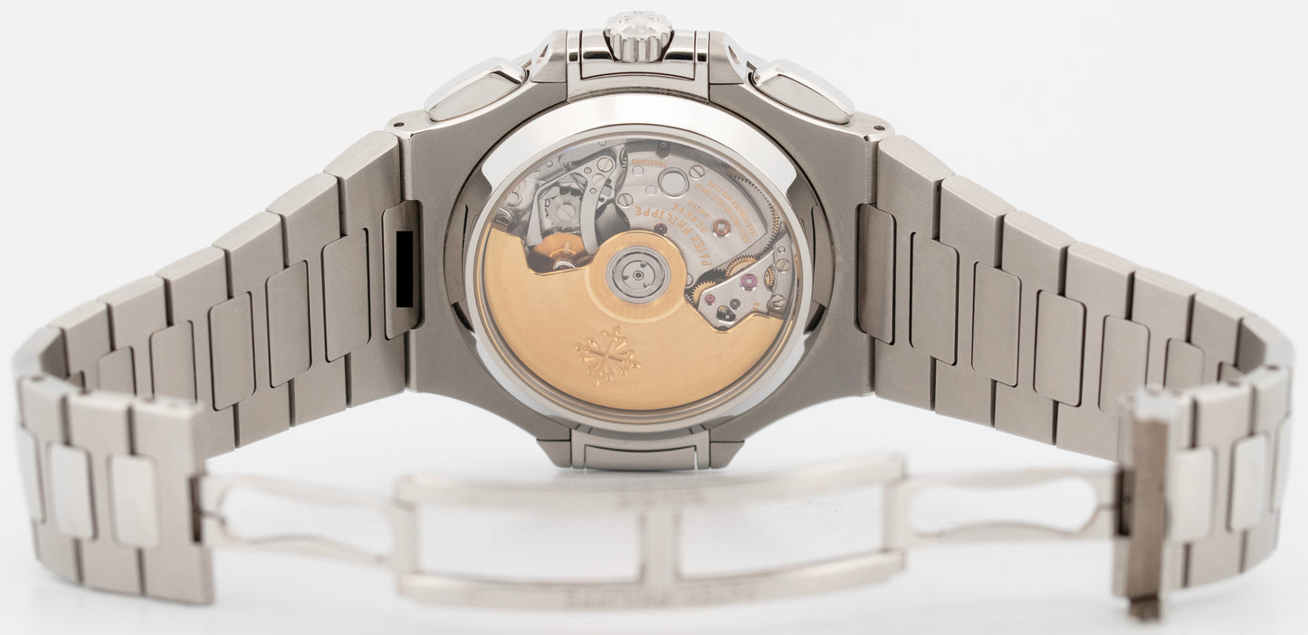 2011 PAPERS Patek Philippe Nautilus 40.5mm Black Steel Chronograph 5980/1A-001 BOX