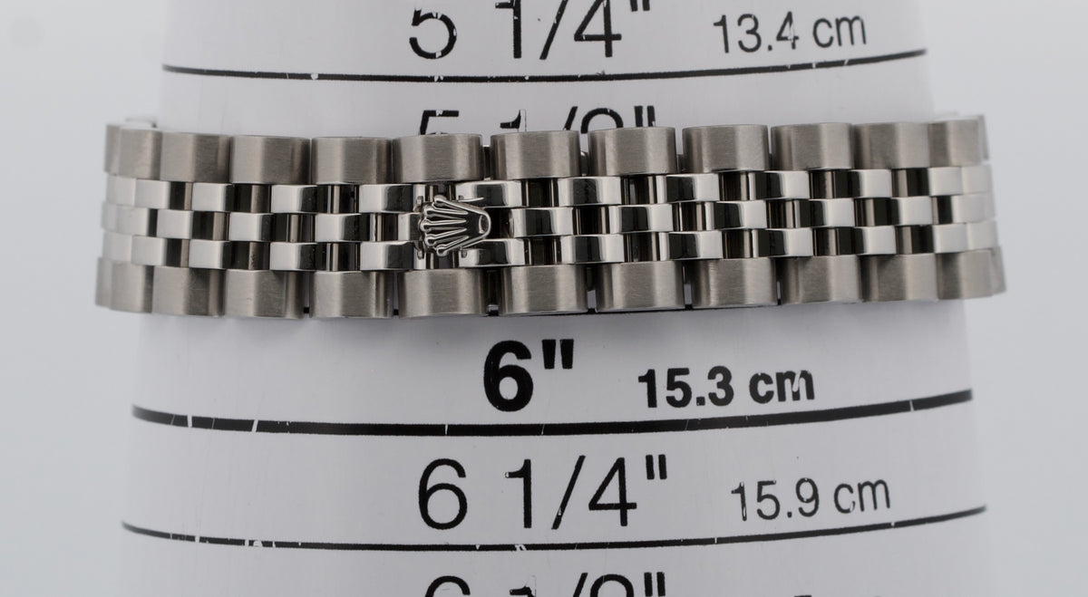 Rolex DateJust 179384 Silver Diamond Stainless Steel 18K Gold 26mm Jubilee Watch