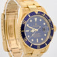 UNPOLISHED Rolex Submariner Date BLUE 18K Yellow Gold NO-HOLES 40mm 16618 Watch