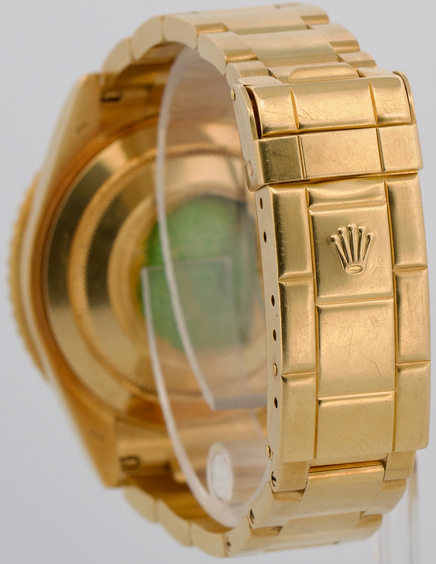 UNPOLISHED Rolex Submariner Date BLUE 18K Yellow Gold NO-HOLES 40mm 16618 Watch