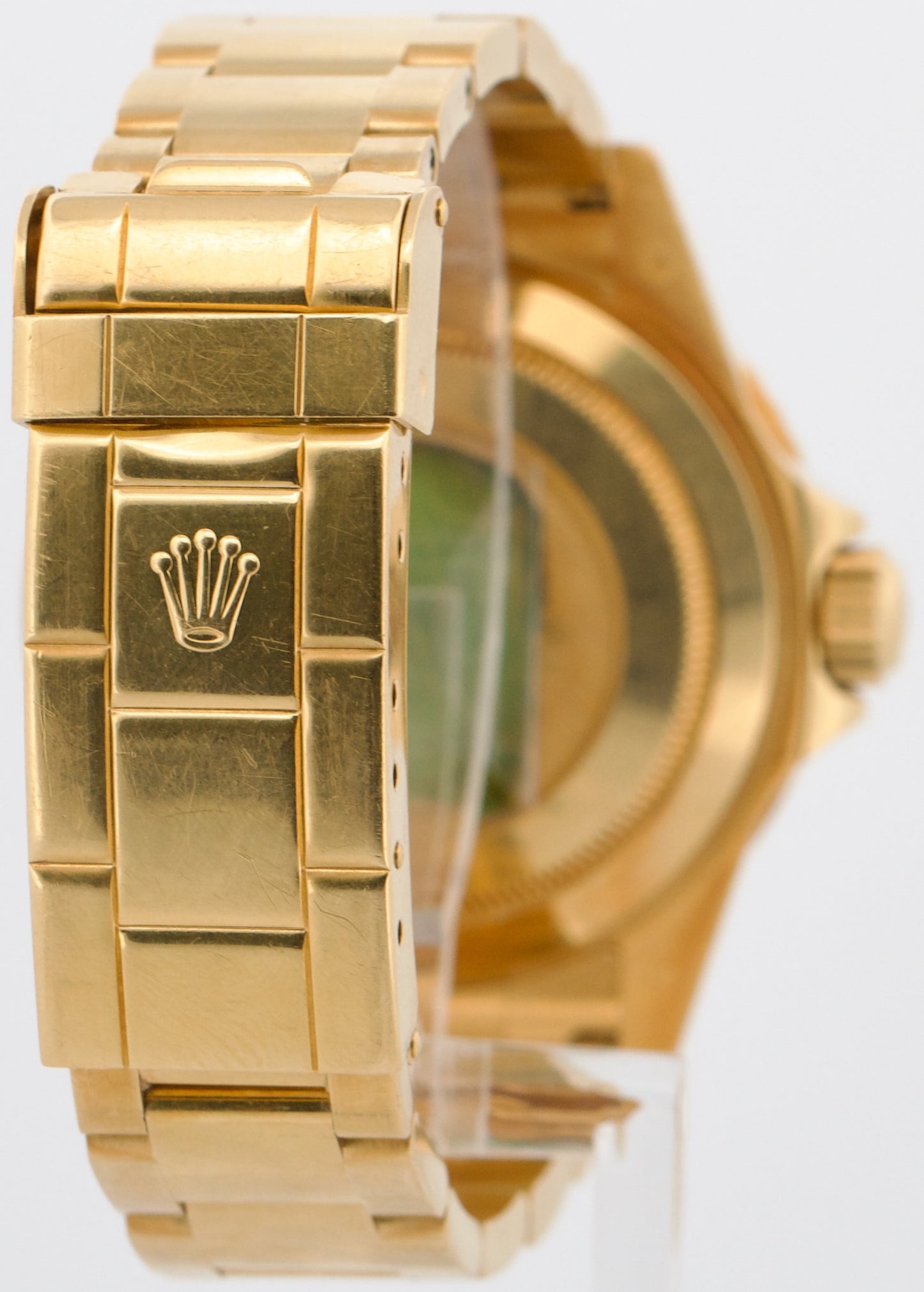 UNPOLISHED Rolex Submariner Date BLUE 18K Yellow Gold NO-HOLES 40mm 16618 Watch