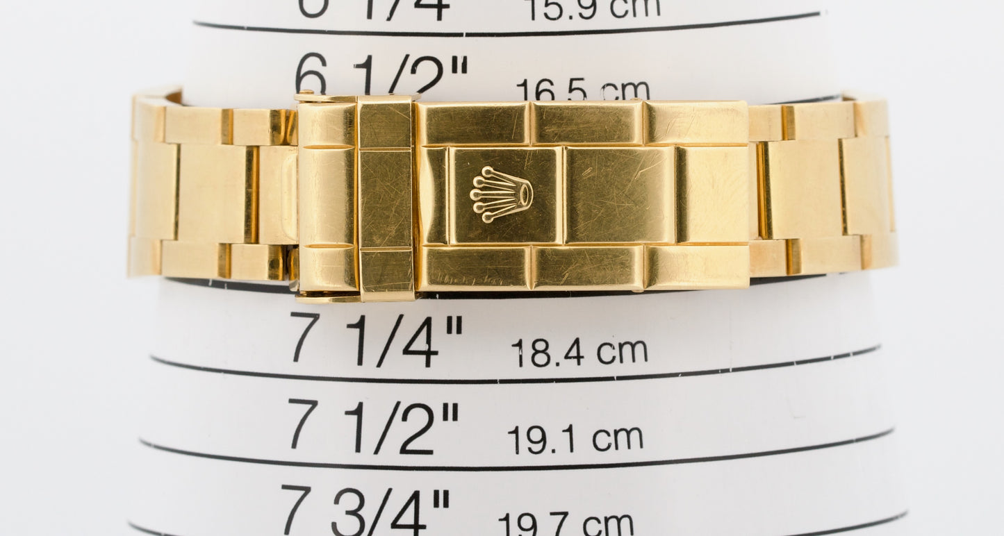 UNPOLISHED Rolex Submariner Date BLUE 18K Yellow Gold NO-HOLES 40mm 16618 Watch