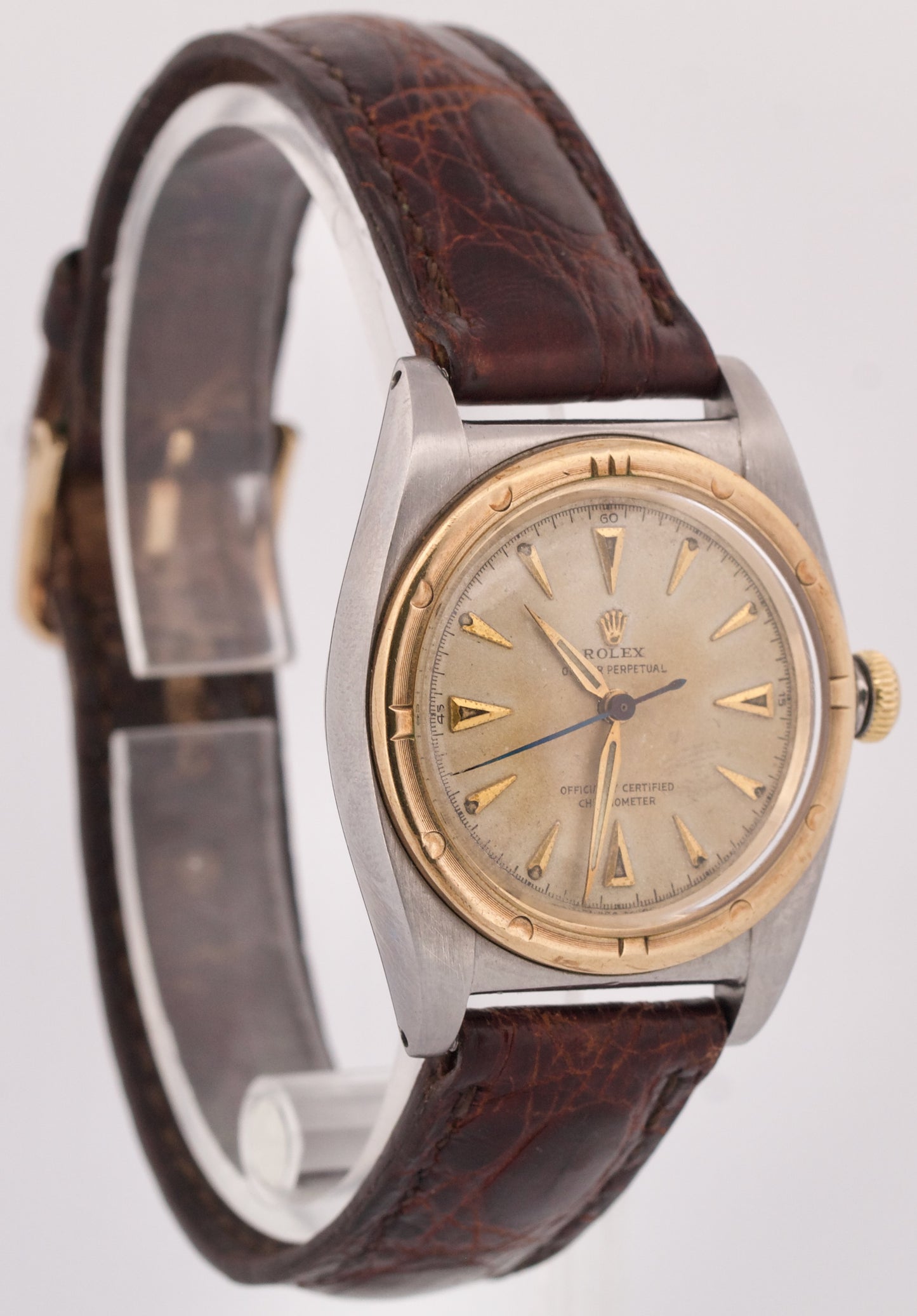 1958 Vintage Rolex Oyster Perpetual BUBBLEBACK 3372 ORIGINAL Gold 32mm Watch