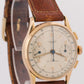 VINTAGE Universal Uni-Compax SILVER 35mm 18K Rose Gold Leather Manual 12445