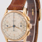 VINTAGE Universal Uni-Compax SILVER 35mm 18K Rose Gold Leather Manual 12445
