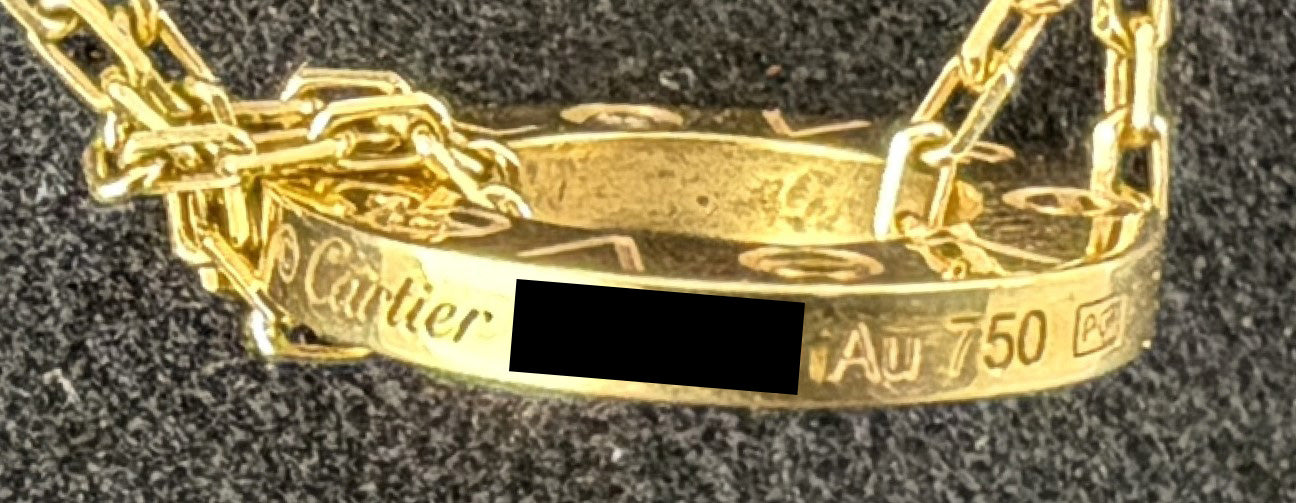 Cartier LOVE Pendant 2 DIAMONDS 18k Yellow Gold 6.3gr Adjustable Chain BOX