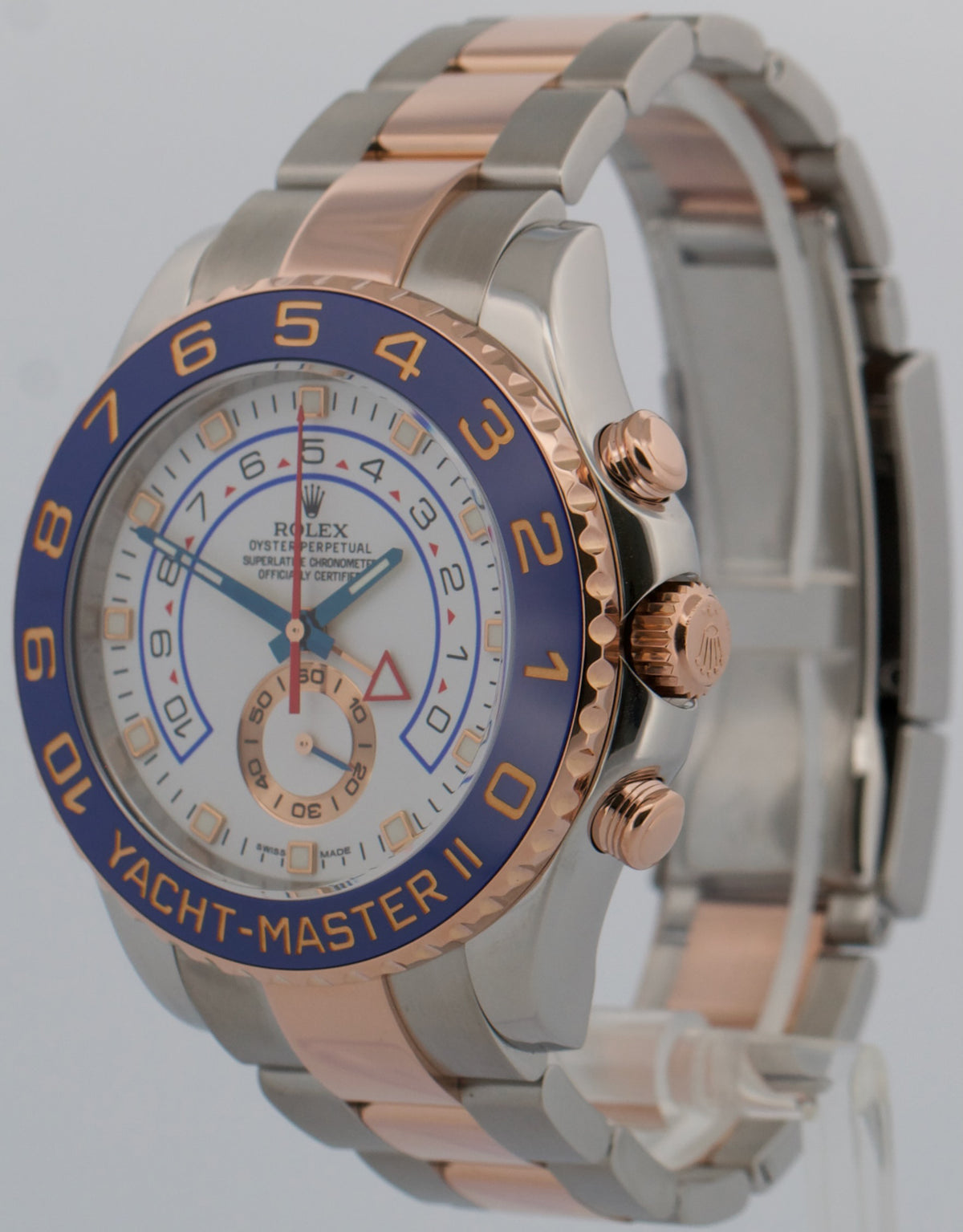 Rolex Yacht-Master II 116681 44mm Blue Hands Two-Tone 18K Rose Gold Steel Watch