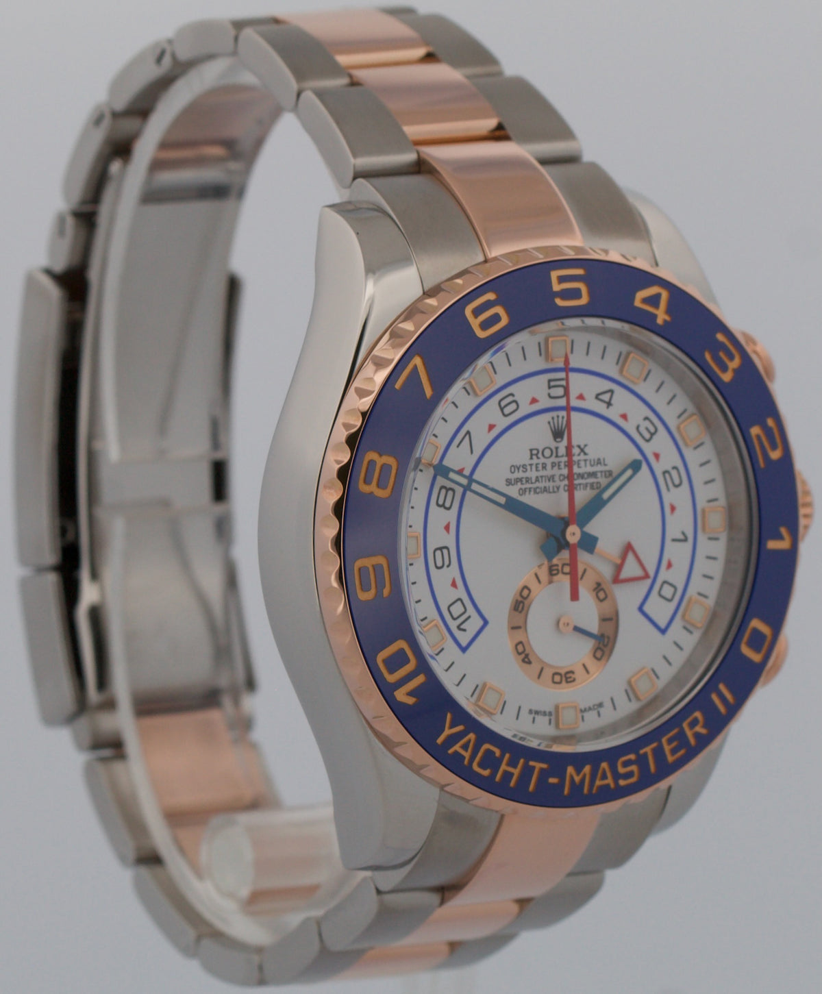 Rolex Yacht-Master II 116681 44mm Blue Hands Two-Tone 18K Rose Gold Steel Watch