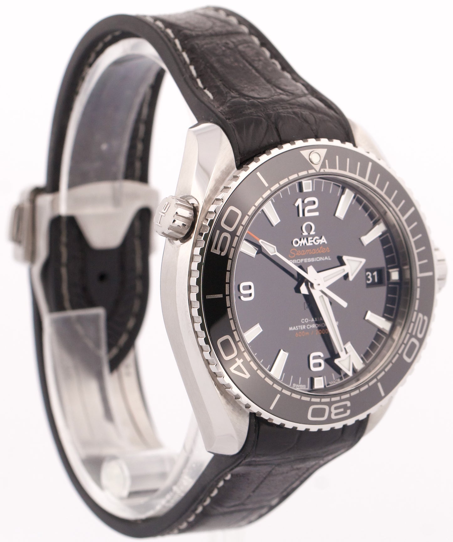 Omega Seamaster Planet Ocean BLACK Steel Leather 43.5mm 215.33.44.21.01.001 BOX