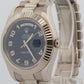 Rolex Day-Date II 218239 Blue Arabic Wave 18K White Gold President 41mm Box