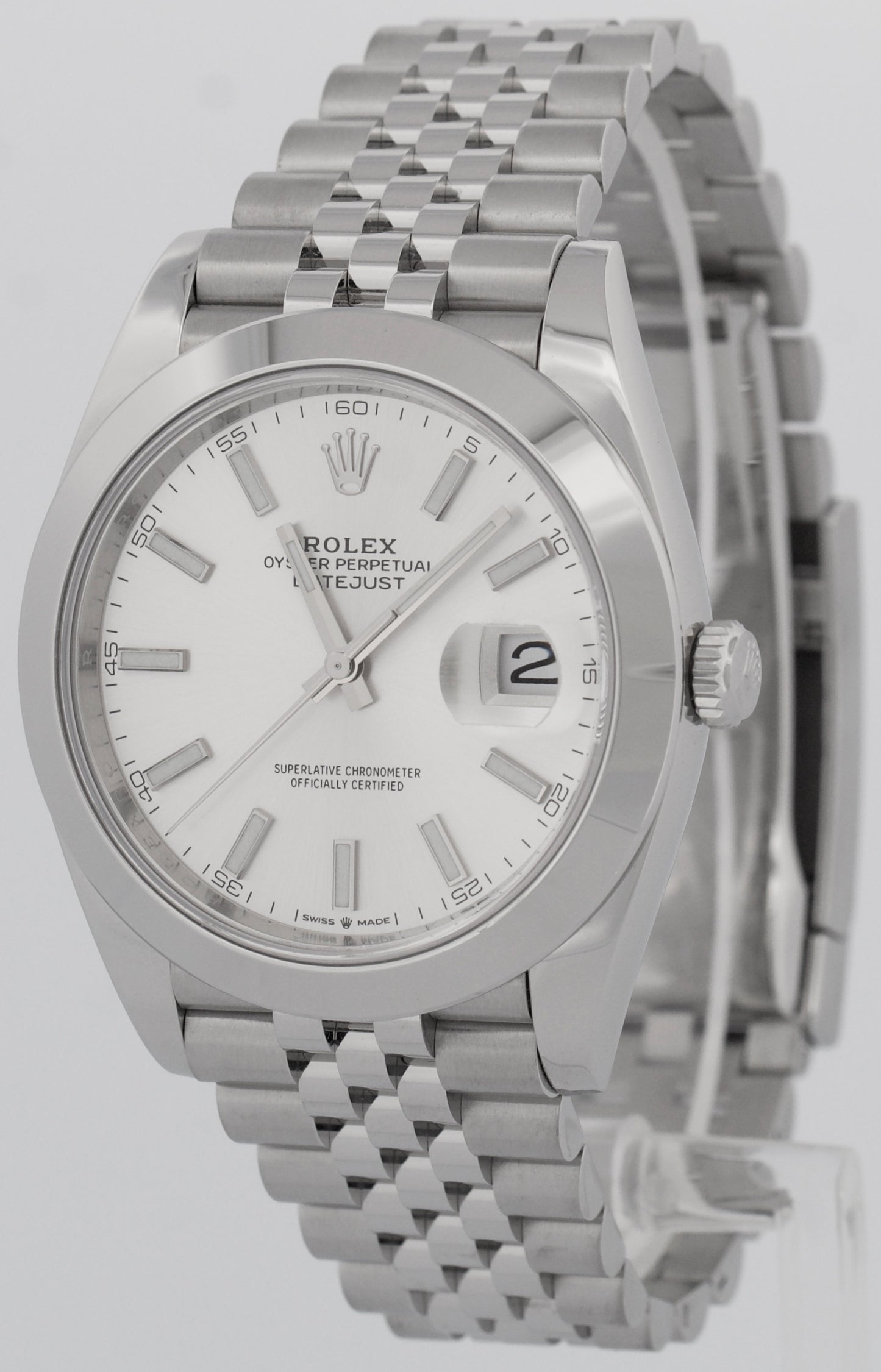 PAPERS Rolex DateJust 41 SILVER Stainless Steel Smooth JUBILEE 41mm 126300 BOX