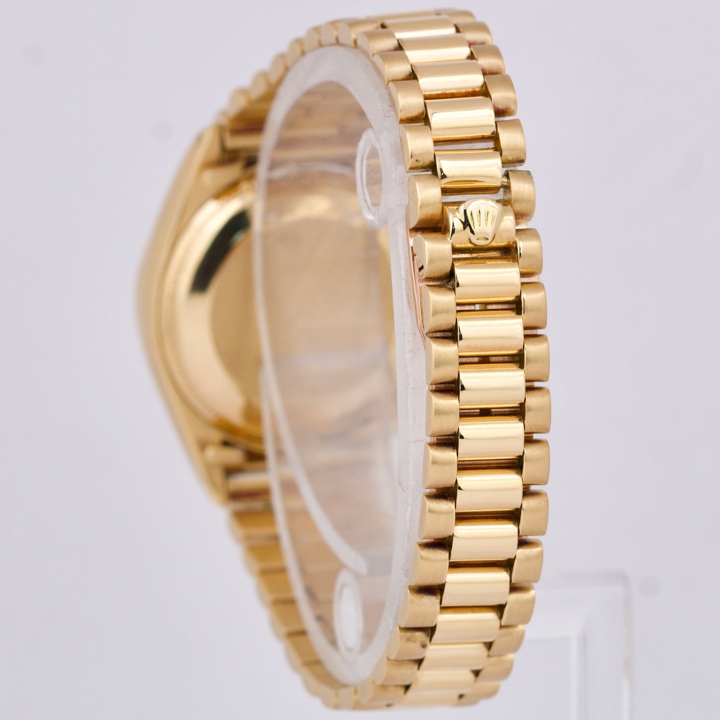 Rolex DateJust President 26mm SILVER LINEN 18K Yellow Gold Fluted Watch 6917
