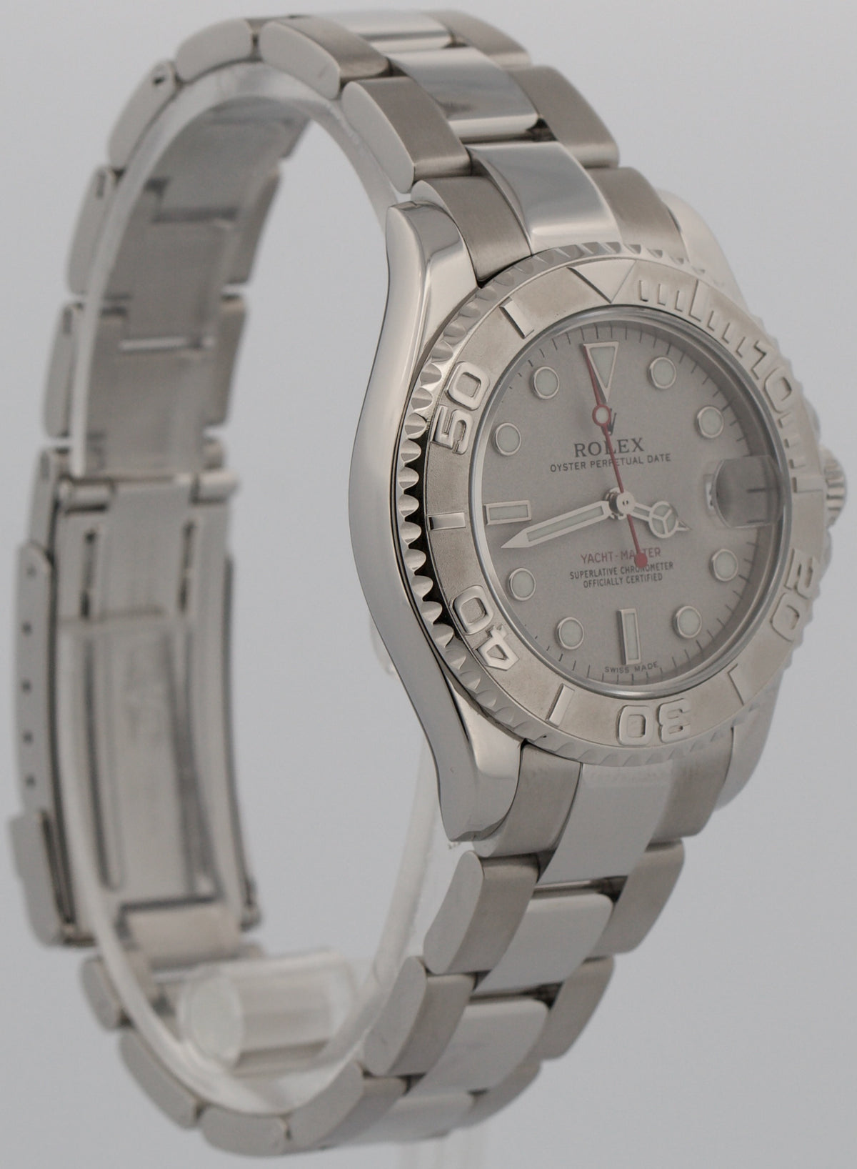 2003 Rolex Yacht-Master 168622 Platinum Stainless Steel 35mm Watch Box Papers