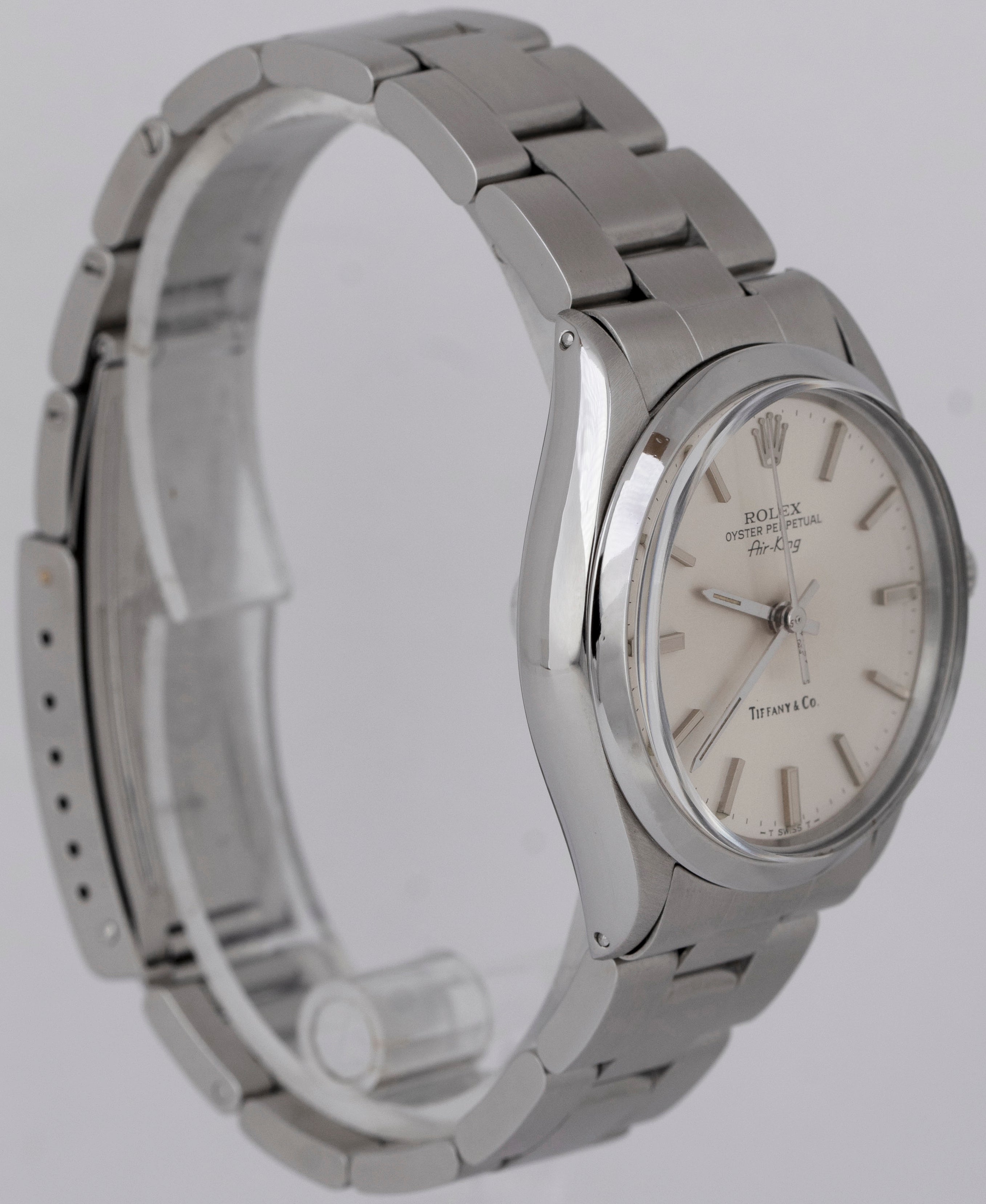 1981 TIFFANY CO Rolex Oyster Perpetual Air King 34mm Silver