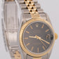 Rolex DateJust 31mm Midsize Two-Tone BLACK 18K Yellow Gold Fluted Watch 68273
