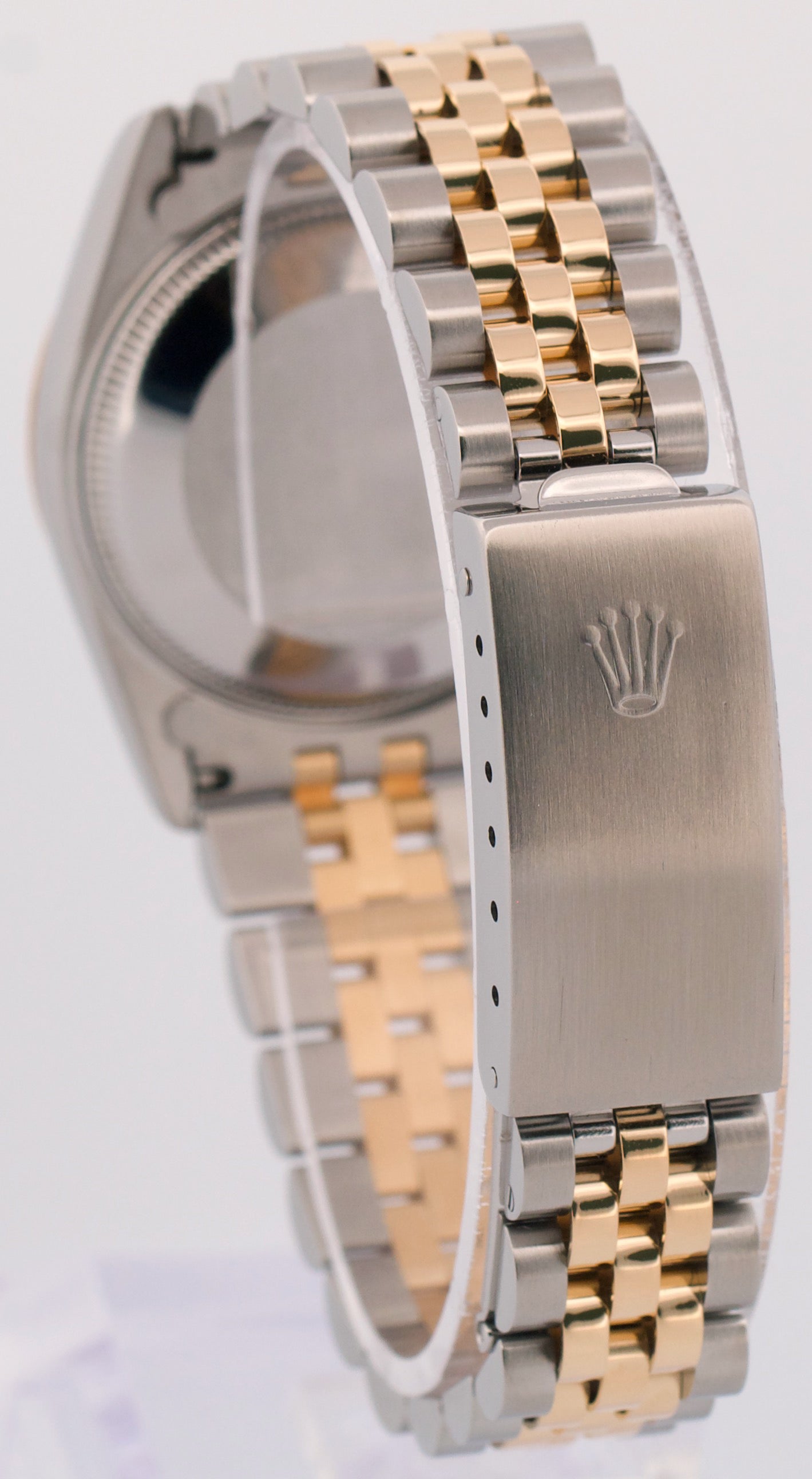 Rolex DateJust 31mm Midsize Two-Tone BLACK 18K Yellow Gold Fluted Watch 68273