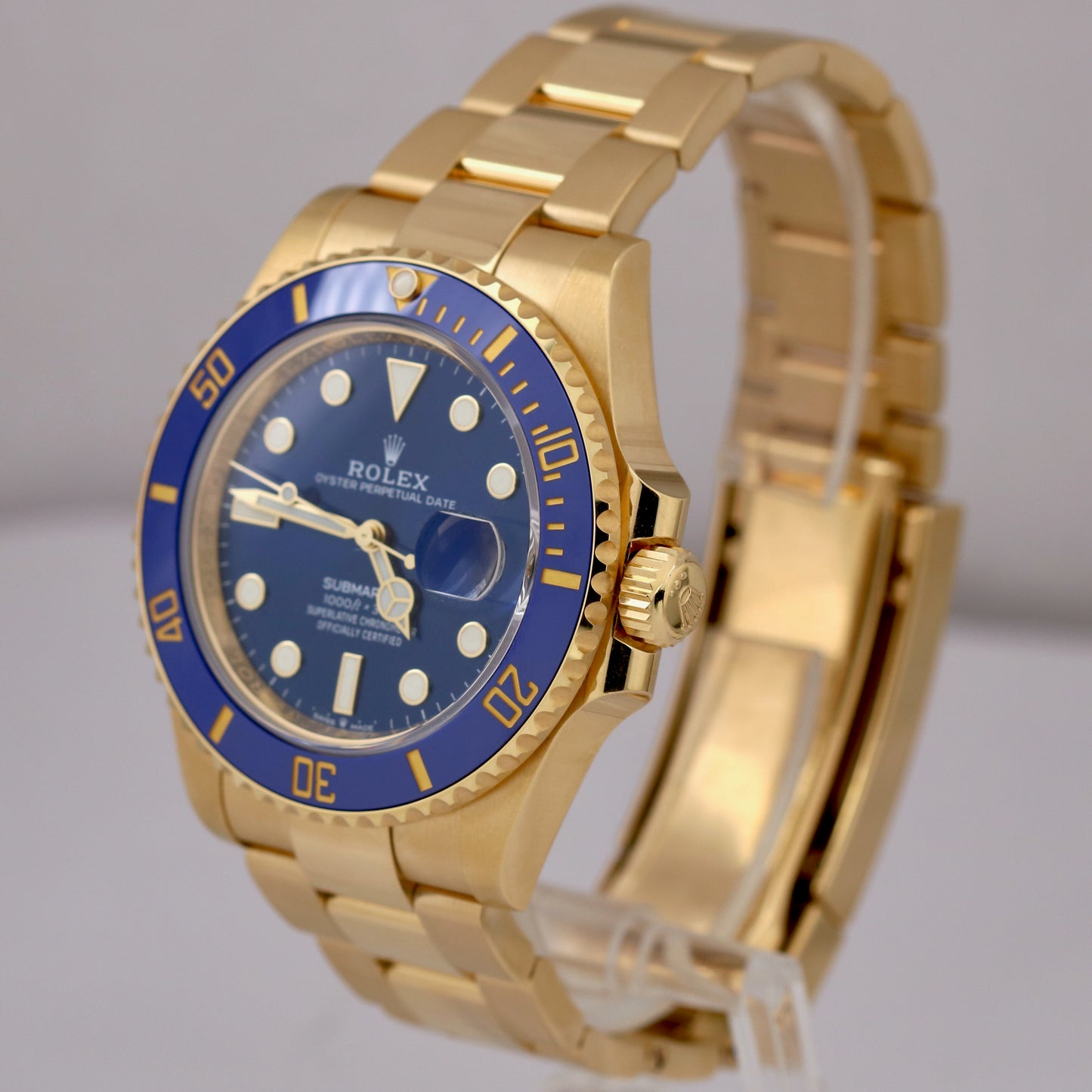 2022 PAPERS Rolex Submariner Date 41 18K Yellow Gold BLUE 41mm 126618 LB B+P