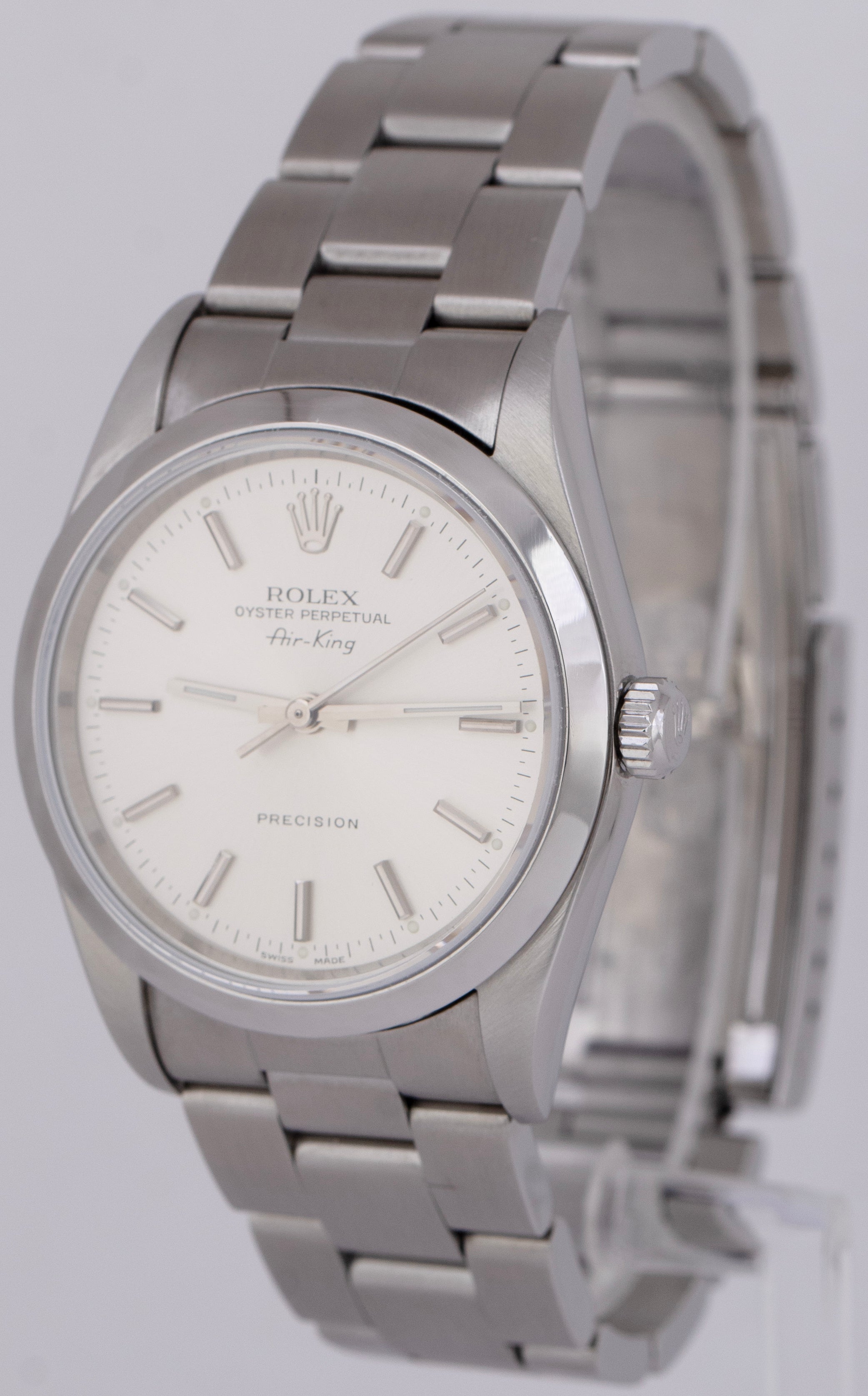 2000 PAPERS Rolex Oyster Perpetual Air King 34mm Silver Stainless