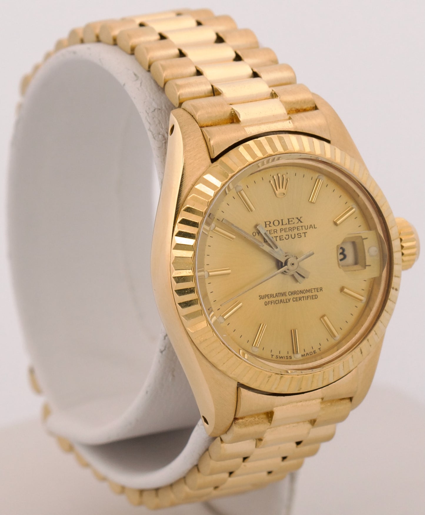 1978 Ladies Rolex DateJust President CHAMPAGNE 18K Yellow Gold 26mm 6917 Watch