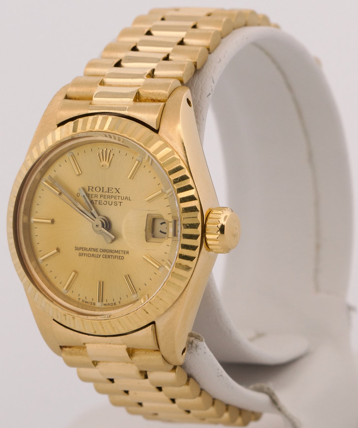 1978 Ladies Rolex DateJust President CHAMPAGNE 18K Yellow Gold 26mm 6917 Watch