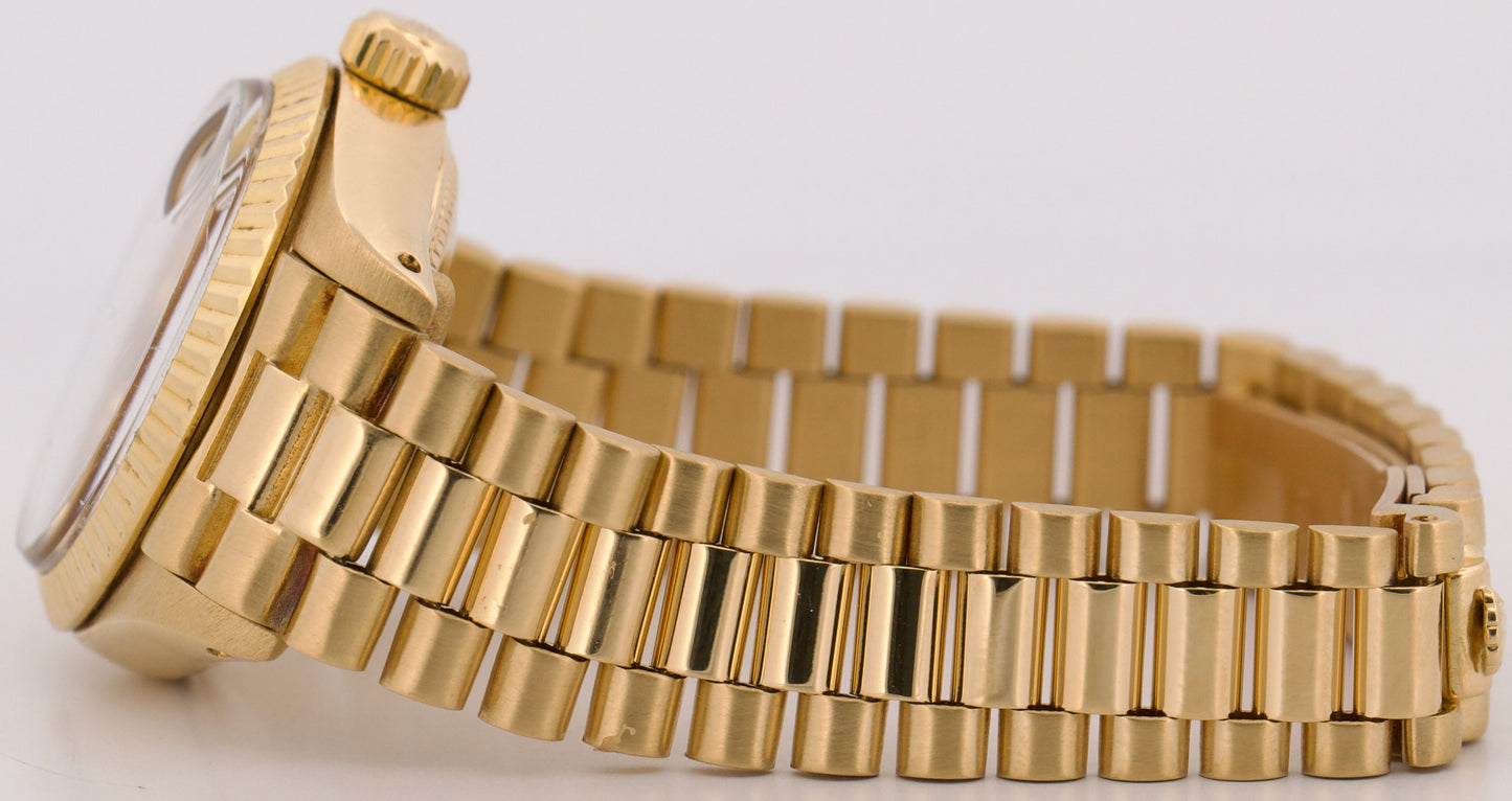 1978 Ladies Rolex DateJust President CHAMPAGNE 18K Yellow Gold 26mm 6917 Watch