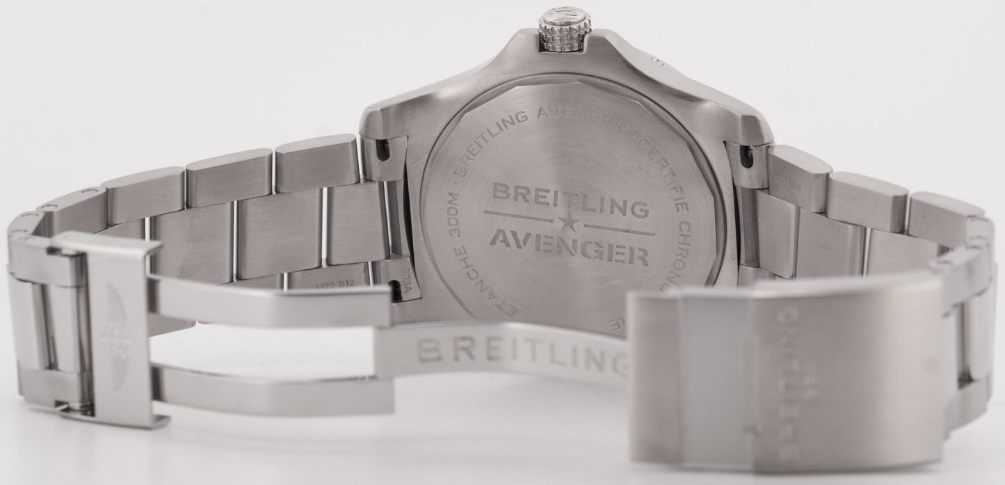 2024 PAPERS Breitling Avenger 43 BLUE Stainless Steel 43mm Watch A17318 BOX