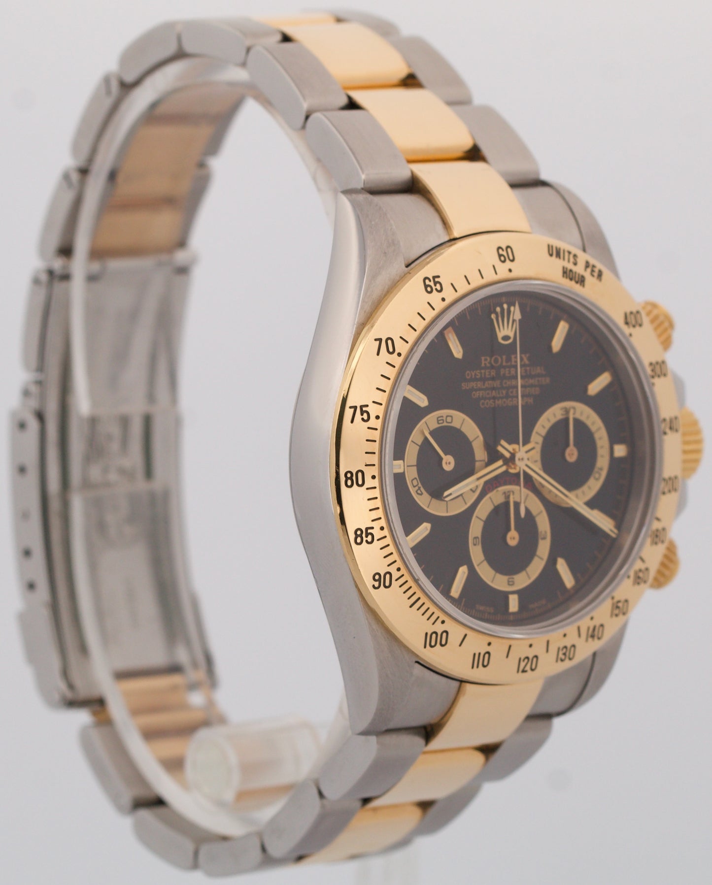 UNPOLISHED PAPERS Rolex Daytona Cosmograph BLACK 18K Gold ZENITH Steel 16523 BOX