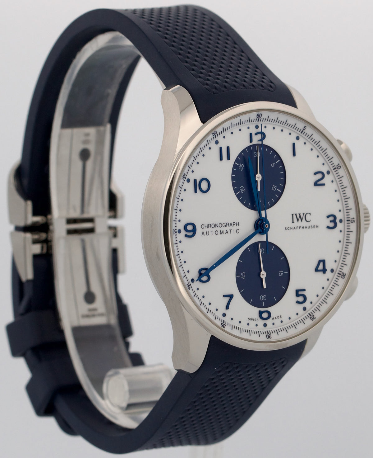 2023 IWC Portugieser Chronograph IW371620 White Blue 41mm Steel Box Papers