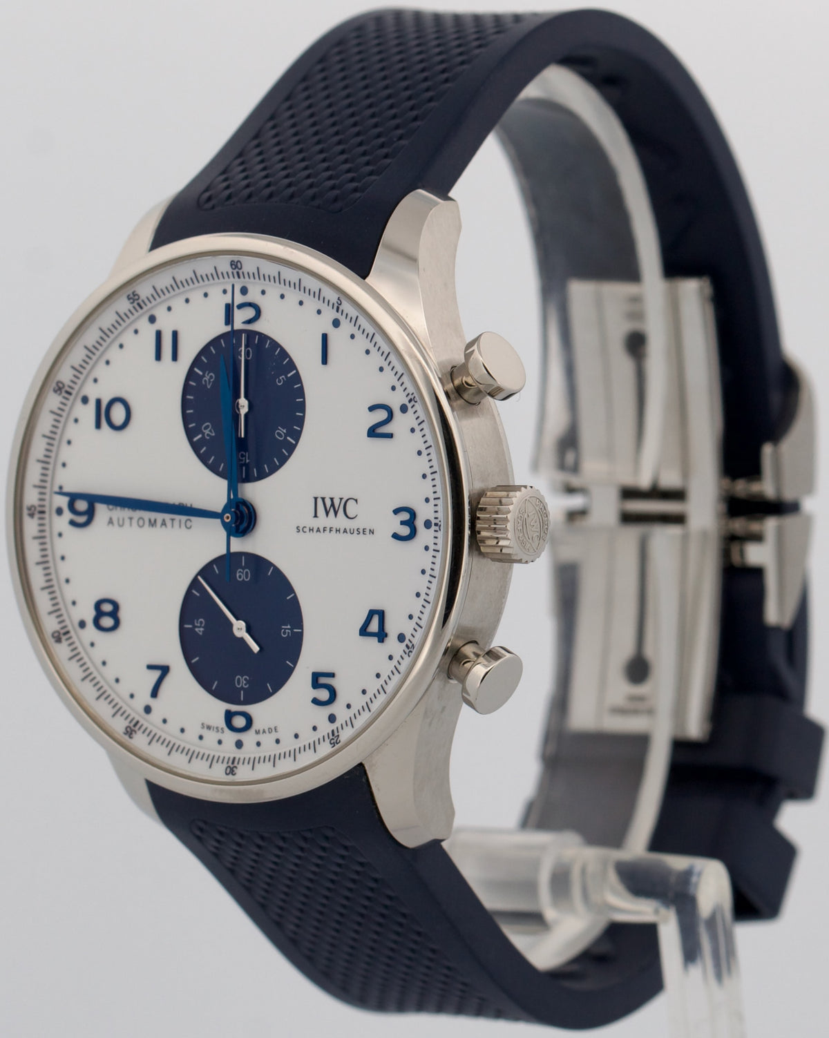 2023 IWC Portugieser Chronograph IW371620 White Blue 41mm Steel Box Papers