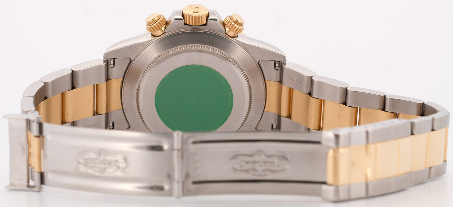 UNPOLISHED PAPERS Rolex Daytona Cosmograph BLACK 18K Gold ZENITH Steel 16523 BOX