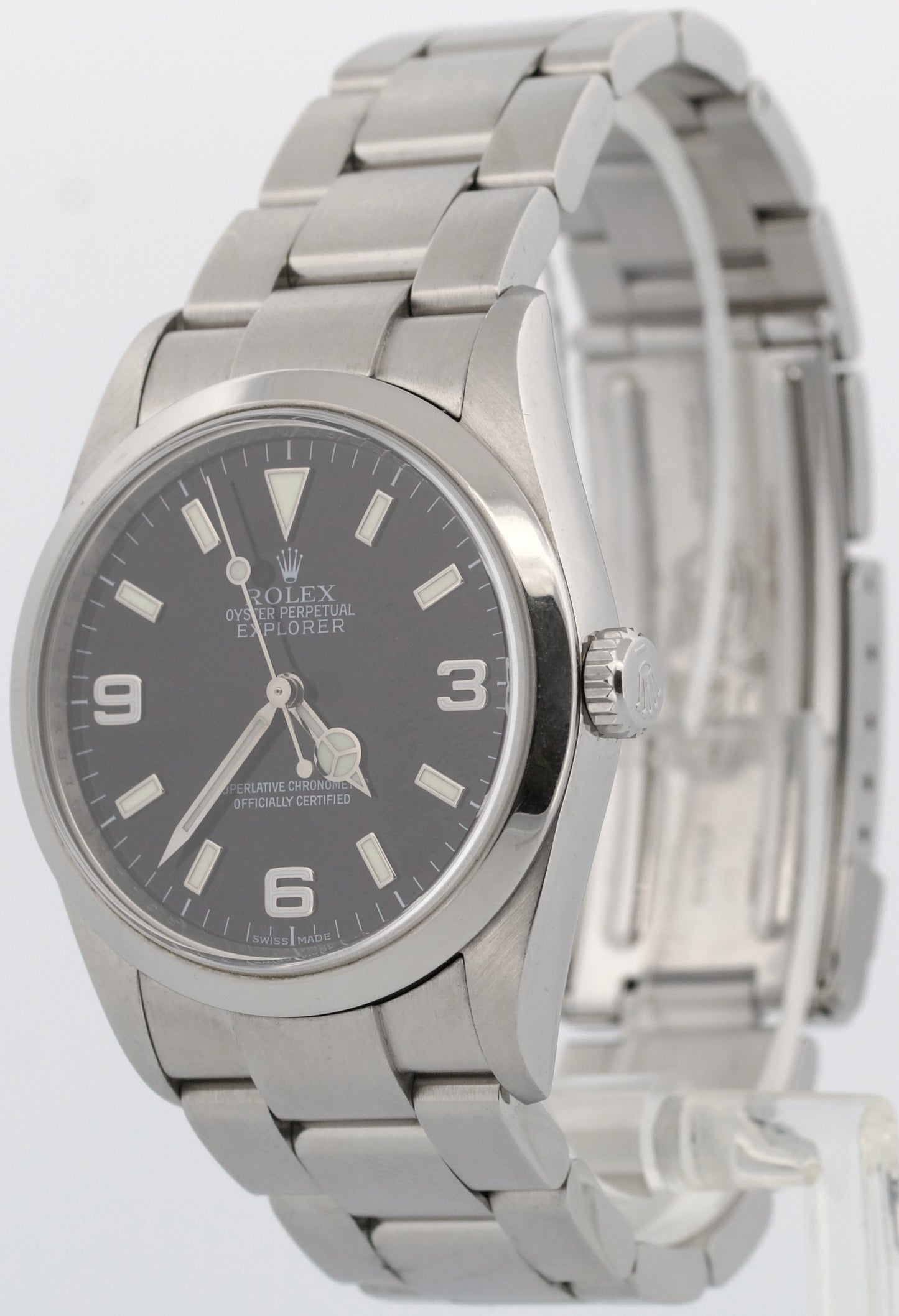 Rolex Explorer I Black 36mm 3-6-9 REHAUT Stainless Steel Automatic Watch 114270