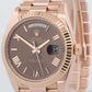 PAPERS Rolex Day-Date President 40mm CHOCOLATE ROMAN Brown 18K Gold 228235 BOX