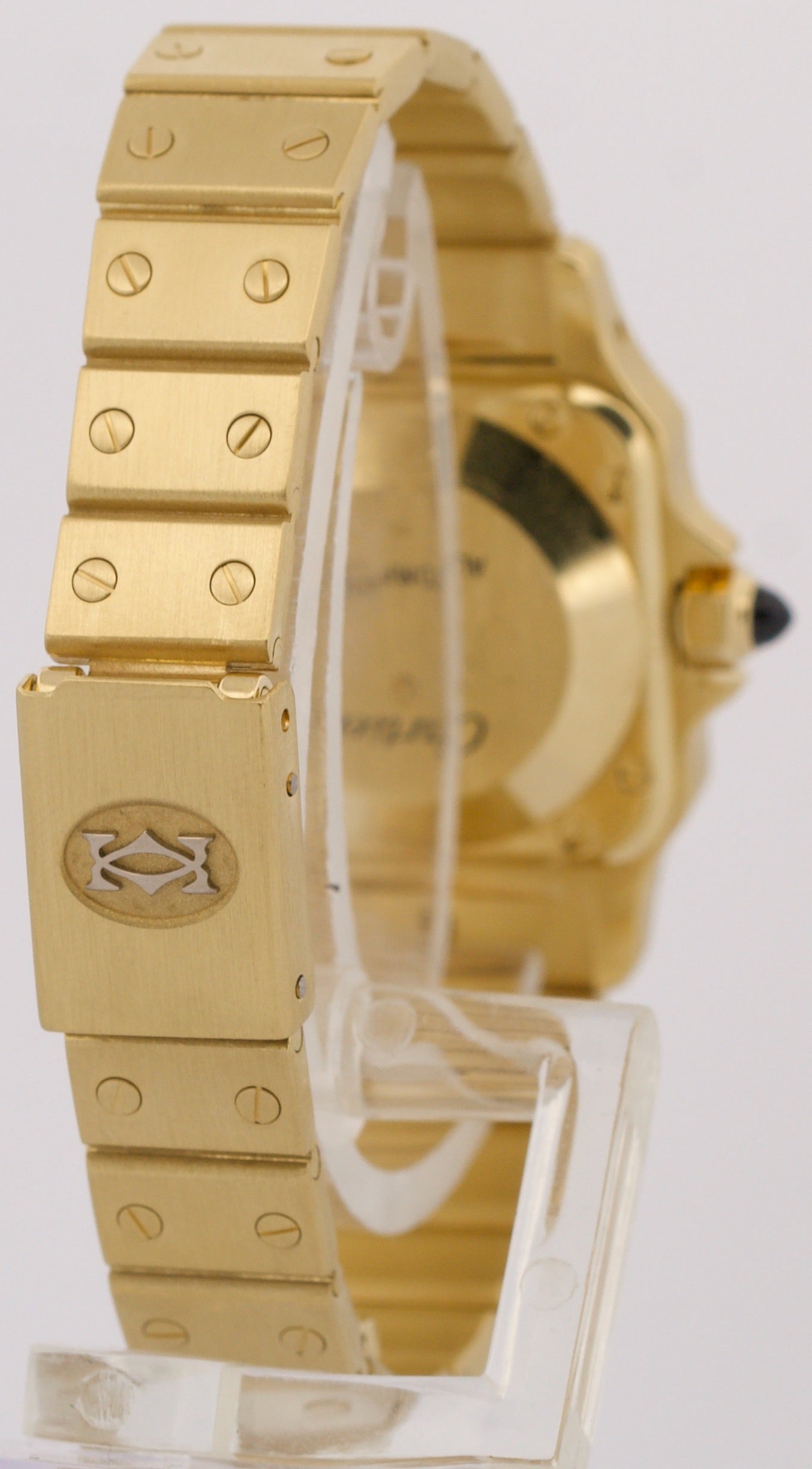 2025 SERVICE Cartier Santos Carree WHITE ROMAN 18k Gold Automatic 24mm 0901