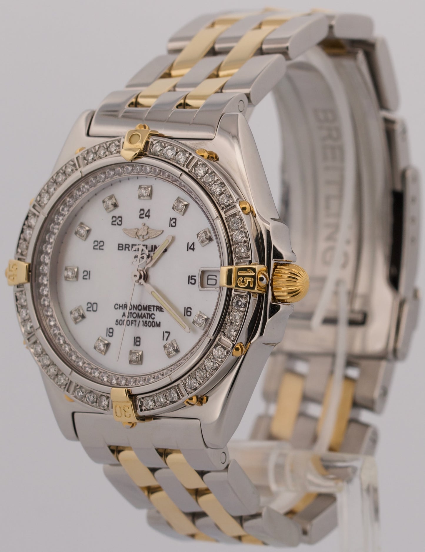 2013 PAPERS Breitling Windrider Wings MOP DIAMOND 38mm Steel Watch B10050 BOX