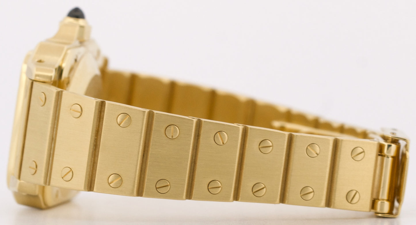 2025 SERVICE Cartier Santos Carree WHITE ROMAN 18k Gold Automatic 24mm 0901