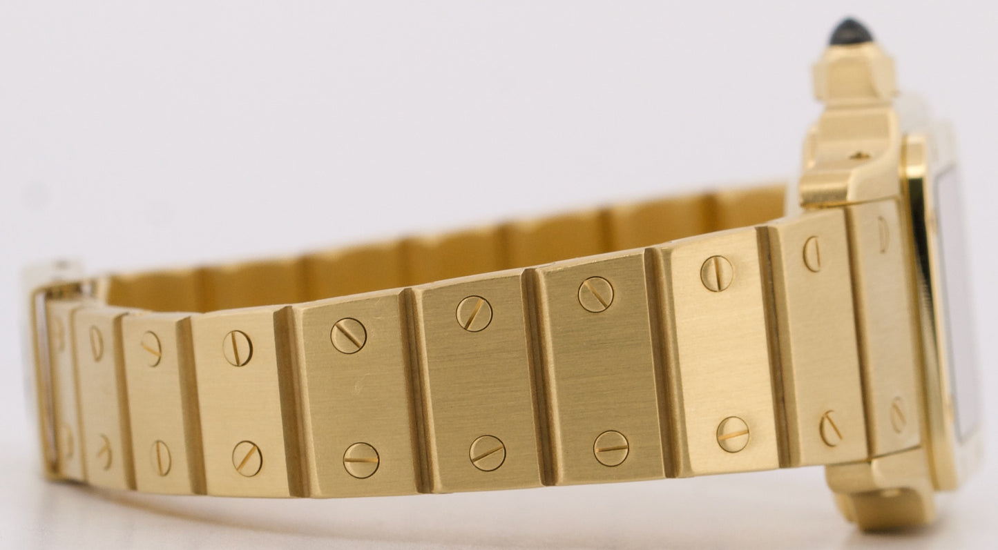 2025 SERVICE Cartier Santos Carree WHITE ROMAN 18k Gold Automatic 24mm 0901