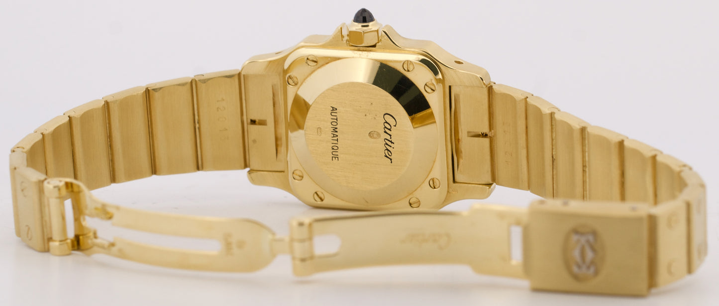 2025 SERVICE Cartier Santos Carree WHITE ROMAN 18k Gold Automatic 24mm 0901