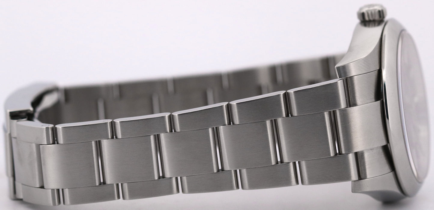 2022 PAPERS Rolex Oyster Perpetual BLACK Steel 34mm Oyster Watch 124200 BOX