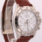 1997 PAPERS Rolex Daytona WHITE ARABIC 18K Gold Brown Leather 40mm 16519 BOX