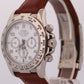 1997 PAPERS Rolex Daytona WHITE ARABIC 18K Gold Brown Leather 40mm 16519 BOX