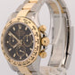 2020 PAPERS Rolex Daytona BLACK Two-Tone Stainless 18K Yellow Gold 116503 BOX