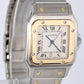 Ladies Cartier Santos Galbee Two-Tone Gold Steel White 29mm Quartz 1566 Watch