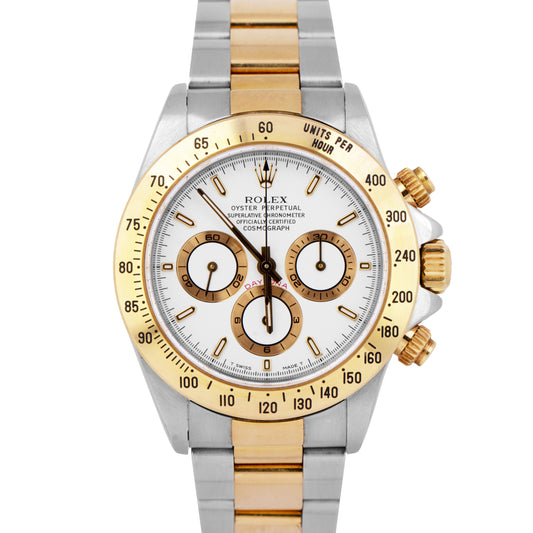 UNPOLISHED Rolex Daytona Cosmograph 40mm White Two-Tone 18K Gold 16523 Watch