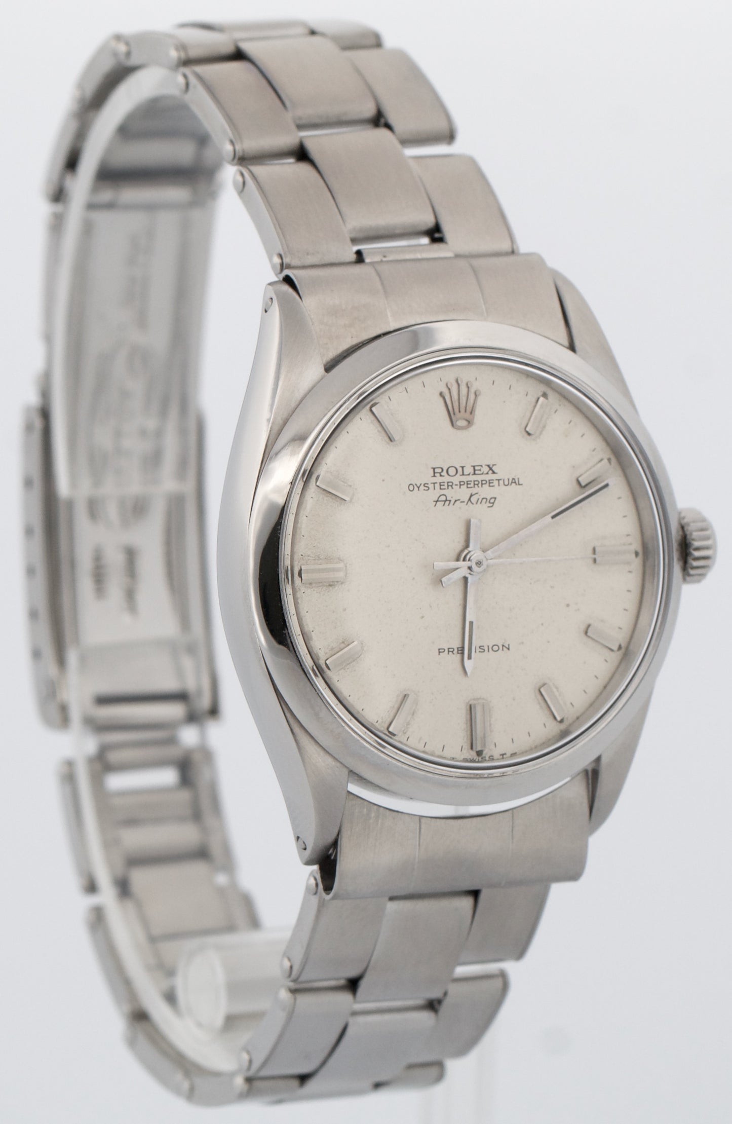 Rolex Oyster Perpetual Air-King Precision SILVER Stainless Steel 34mm 5500 Watch